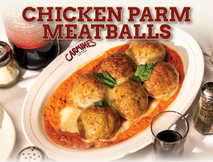 Chicken Parm Meatballs at Carmine's for March Meatball Madness