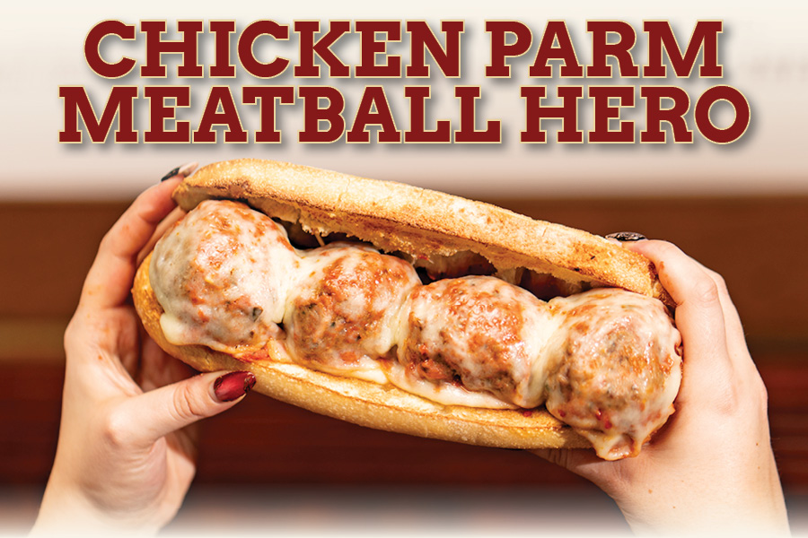 Chicken Parm Meatball Hero Sandwich for March Meatball Madness at Carmine's