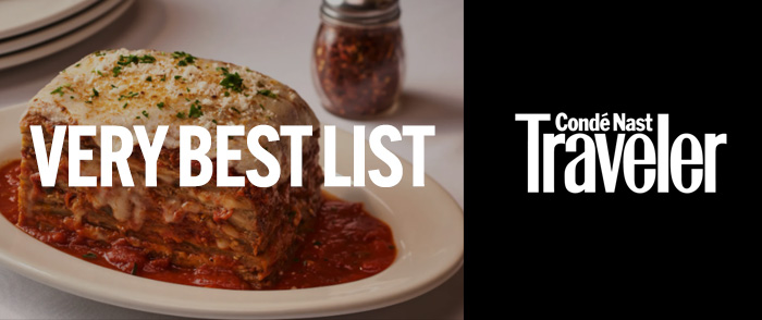 Carmine’s Featured in Condé Nast Traveler’s “The Very Best Italian Restaurants in New York City”